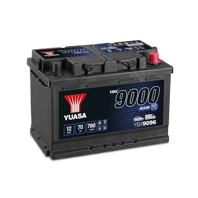 Startbatteri Yuasa 9000 AGM (Start-stopp) 70Ah 760A