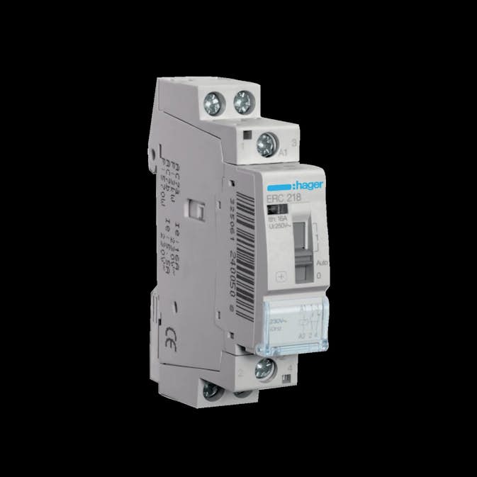 Relä Hager 16 A AC7-a med 1 Slutande och 1 Brytande Kontakter