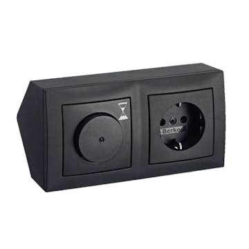 Hörnbox Hager Timer + 1-vägsuttag 1500 W 6 A S.1