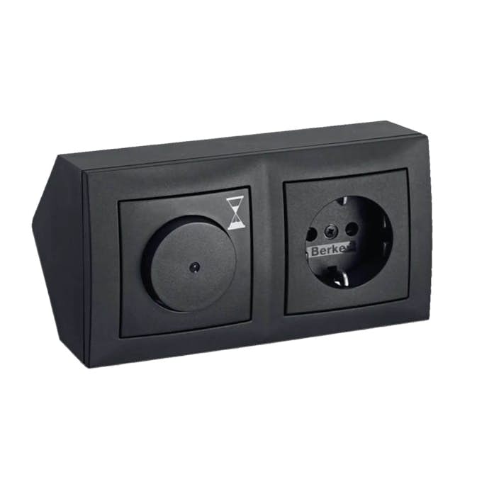 Hörnbox Hager Timer + 1-vägsuttag 1500 W 6 A S.1