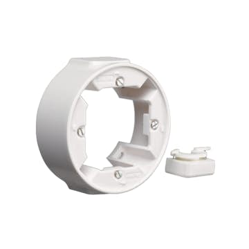 Förhöjningsram Hager 1-fack med Kabel- & Kanalingång Serie 1930 Blank Vit RAL 9010