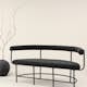 Sittbänk Vind Stallhagen x Josefin Lustig Svart Bänk med Ryggstöd Boucle/Stål 165 cm