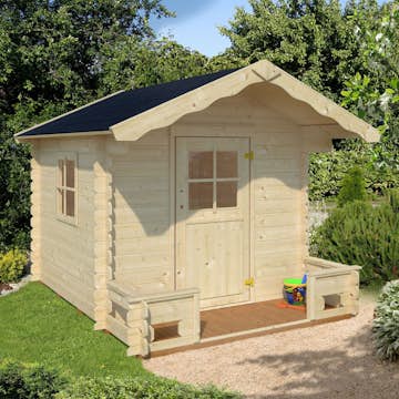 Lekstuga Palmako Stina 3,1 m² Trästuga med Altan