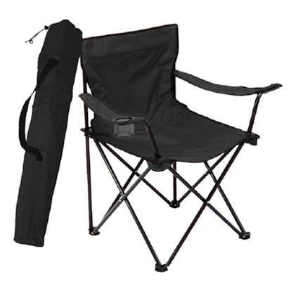 Campingstol Briv Svart Hopfällbar Med Förvaringspåse