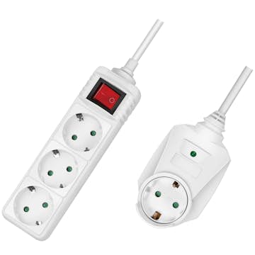 Grenuttag LogiLink 3-vägs + 1 Genomgående Kontakt