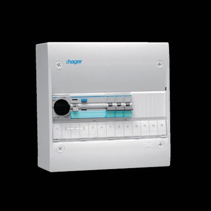 Plastkapsling Hager Gamma Förmonterad Bestyckad med HB, JFB, DVB