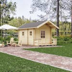 Bastu Luoman Tulilampi 10,3 m² Fristående Utebastu med Sadeltak & Dubbla Rum