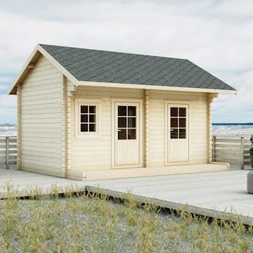 Attefallshus Luoman Lillevilla Tiainen 15,3 m² Komplett Stuga med Sadeltak & Loft