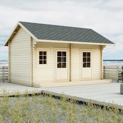 Attefallshus Luoman Lillevilla Tiainen 15,3 m² Komplett Stuga med Sadeltak & Loft