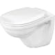 Toalettpaket Duravit D-Code med Vägghängd Toalettstol, Fixtur och Spolknapp
