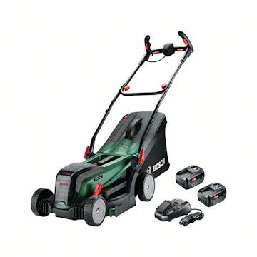 Gräsklippare Bosch Power Tools Universalrotak 2X18V-37-550 med Batteri och Laddare