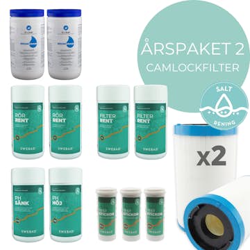 Årspaket 2 Swebad med Saltrening och 2 Camlockfilter