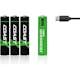 Batteri Coast Uppladdningsbara AAA 1,5V 750 mAh 4-pack inkl Laddningskabel