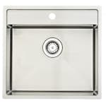 Diskho Lavabo Kubus 520 Soft 530 mm Rostfri Enkel med Korgventil & Vattenlås