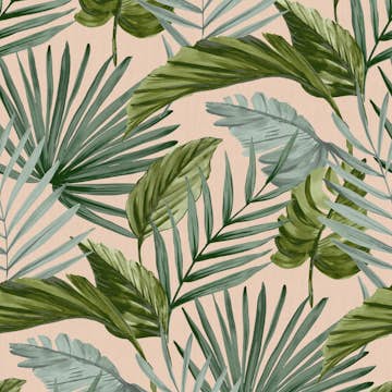 Tapet WOW Flow Grön/Persika