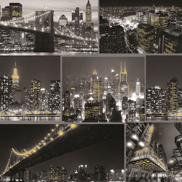 Tapet Fresco City At Night Svart