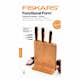Knivblock Fiskars Functional Form i Miljövänligt Bambu Inkl 3 Proffessionella Knivar