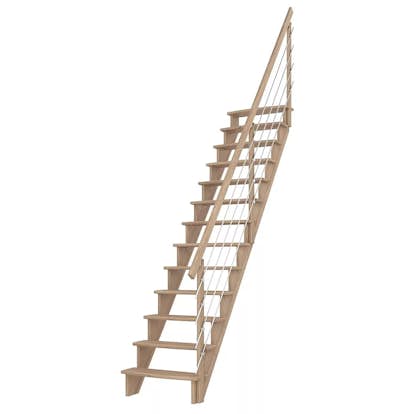 Spartrappa Dolle Lyon Rak med Horisontellt Stålräcke