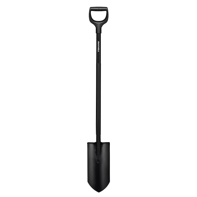 Dräneringspade Fiskars Ergonomic Pro Spetsig Svart