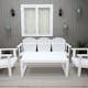 Matgrupp Baltic Garden Kungsholm Vit Loungegrupp i Trä med Soffa, 2 Fåtöjler & Bord
