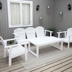 Matgrupp Baltic Garden Kungsholm Vit Loungegrupp i Trä med Soffa, 2 Fåtöjler & Bord
