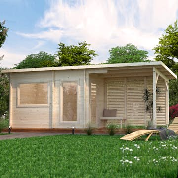 Bastu Palmako Sanna 13,5 m² Fristående Byggsats med Pulpettak