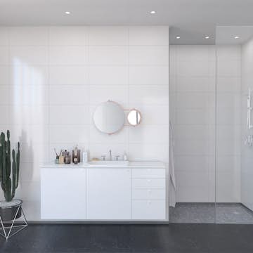 Våtrumsskiva Fibo Denver White 3091-LM6030HG