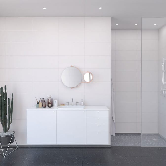 Våtrumsskiva Fibo White 2094-LM6030 S