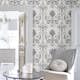 Tapet Laura Ashley Josette Off Vit& MidNacht 113387 EasyUp, Mönstrad Vit