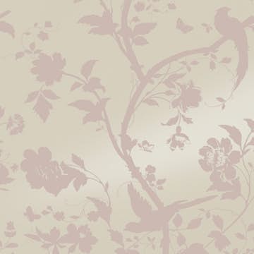 Tapet Laura Ashley Oriental Garden Pearlescent Chalk Rosa
