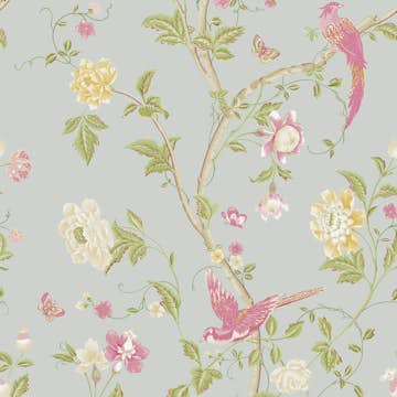 Tapet Laura Ashley Summer Palace Enteneier Blå