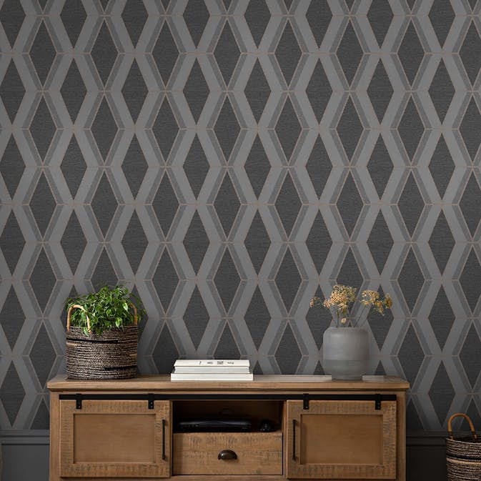 Tapet NEXT Optical Triangle Grey