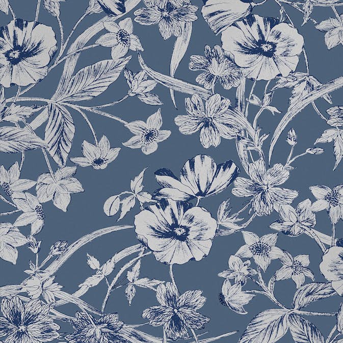 Tapet Laura Ashley Summerhill Midnight Blå 118486