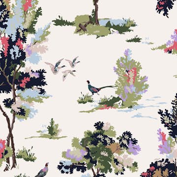 Tapet Joules Woodland Scene Dawn Grey