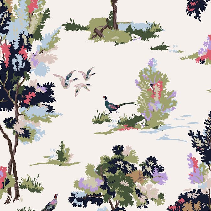 Tapet Joules Woodland Scene Dawn Grey