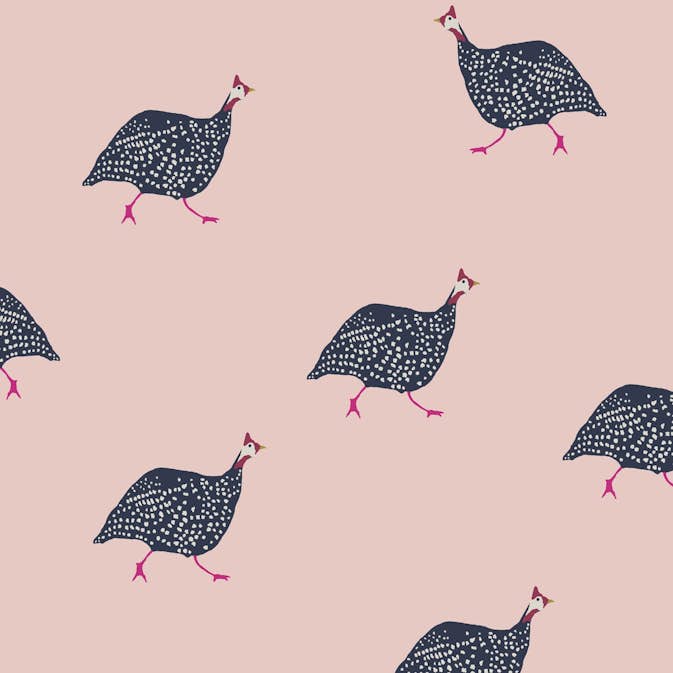Tapet Joules Guinea Fowl Blush Pink