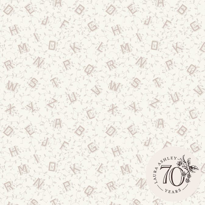 Tapet Laura Ashley Alphabet Dove Grå 119862