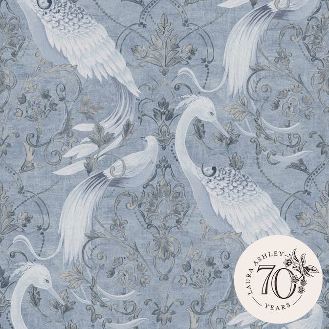 Tapet Laura Ashley Tregaron Midnight Blå 120132
