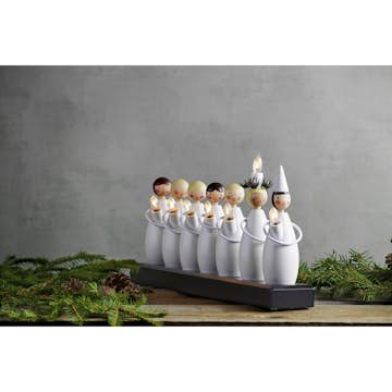 Adventsljusstake Star Trading Luciatåg 7-Armad i Vit