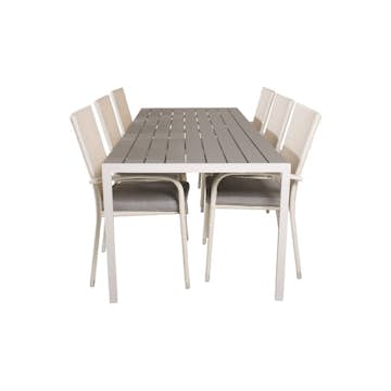 Matgrupp Venture Home Buitepos Matgrupp Utomhus inkl 6 Ariamab Karmstolar