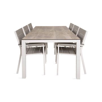 Matgrupp Venture Home Llama Matgrupp Utomhus 205cm med 6 Levels Stapelbara Matstolar