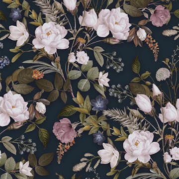 Tapet Sublime Roses Blå 121140