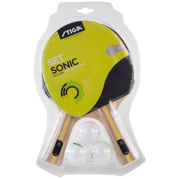Bordtennis Stiga Sports Set Pingis Sonic 2 Racket & 3 Bollar
