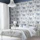 Tapet Laura Ashley Tuileries Midnight Blå 122767