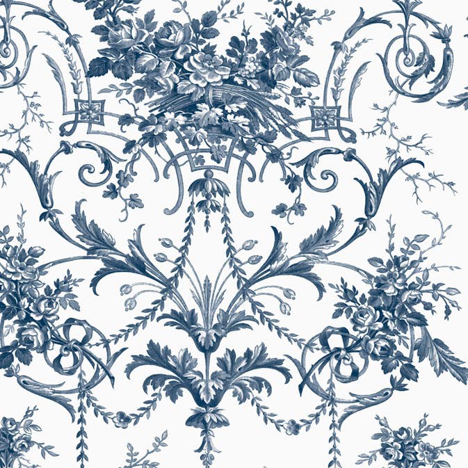 Tapet Laura Ashley Tuileries Midnight Blå 122767