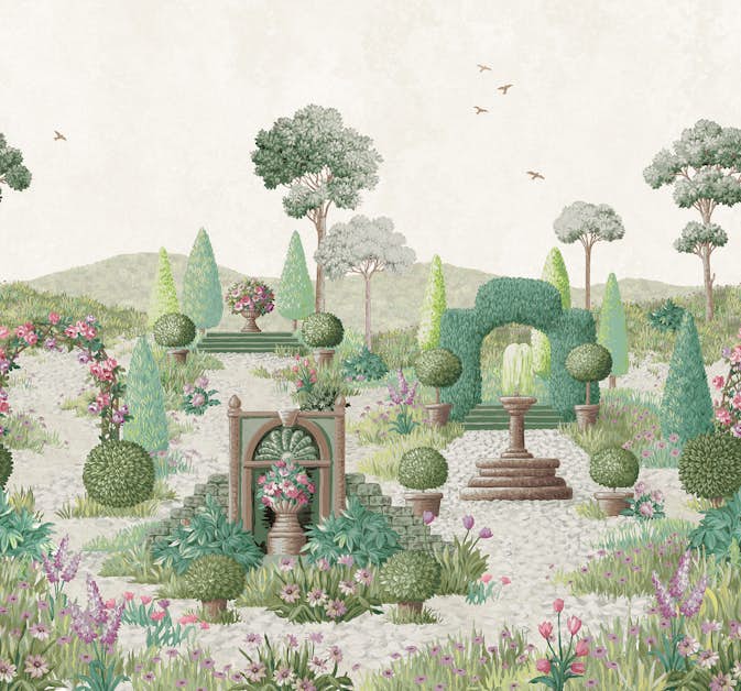 Fototapet Laura Ashley Naunton Folly Fern Grön 122770