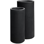 Ytterkrukor Lyfco Hög & Svart 2-pack, Fiberarmerade för Svenskt Klimat