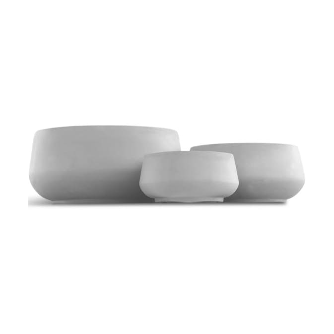Kruka Lyfco Ytterkruka Rund Låg Ljusgrå 3-pack