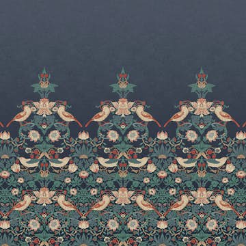 Fototapet William Morris At Home Strawberry Thief Navy