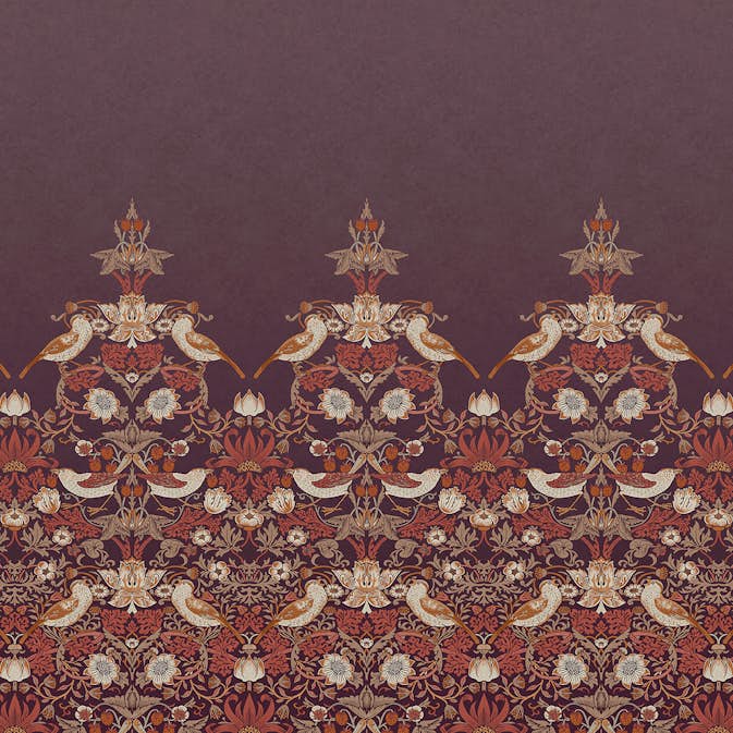 Fototapet William Morris At Home Strawberry Thief Plum